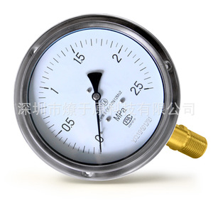 เกจวัดแรงดันสแตนเลส 0-2.5 MPa แบบอนาล็อก สำหรับวัดแรงดันไฮดรอลิก ว่างเปล่า น้ำ และไอน้ำ - Product Image 2