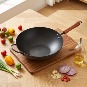 Poêles à frire en acier au carbone nitrué prétraité, faciles à nettoyer, tailles 26 cm et 34 cm, plusieurs tailles disponibles pour la cuisine - Product Image 3