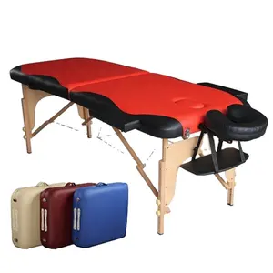 Lit portable à hauteur réglable, lit de spa, table de massage en bois pour salon, table avec sac à poussière, vente en gros