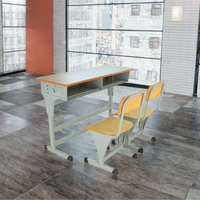 Meubles scolaires réglables en ABS au design moderne, table et chaise d'étude pour enfants, plateau en contreplaqué pour hôtels et entrepôts