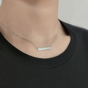 จี้แท่งเงินแท้ 925 สำหรับสลักชื่อ รูปทรงแท่ง สำหรับสร้อยคอแบบชั้นๆ - Product Image 3