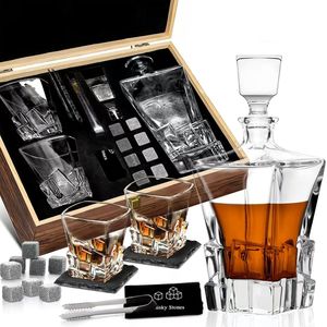 Thời Trang Cũ Cờ Vua Bằng Gỗ Decanter Set Xoắn Whiskey Rượu Pha Lê Rượu Vang Kính Coaster Lạnh Đá Được Trang Bị Bằng Gỗ Công Cụ - Product Image 3