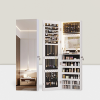 Armoire à bijoux murale blanche pleine longueur avec miroirs derrière la porte Miroir total pour le corps