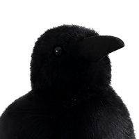 Figurine en peluche corbeau noir
