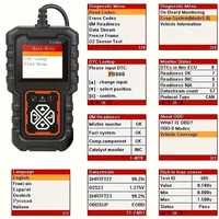 Araba OBD2 Tarayıcı Teşhis Cihazı Kod Okuyucu Motor Arıza Kodu Tarayıcısı Şarj Test Cihazı OLIVER Uyumluluk CY3001 Siyah Turuncu