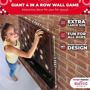 Mur Monté En Bois Géant 4 dans une Rangée Chambre Umbo Taille Avec Pièces Pièces Jeux Muraux Décoration Murale Accessoires de Jeu pour Enfants et Adultes - Product Image 2