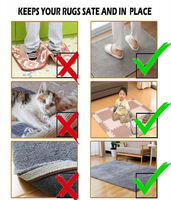 Pince à tapis antidérapante lavable rouge T, 12 pièces, bande antidérapante Anti-bouclage blanche pour plancher en bois dur
