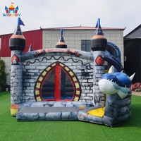 Château Gonflable Commercial en PVC Dragon Gonflable Combiné Personnalisé 5x6x4m Facile à Monter - Grande Vente