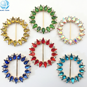 Hebilla redonda de diamantes de imitación de colores de 55mm para mujer, hebilla de cinturón de cristal para la cintura, faja para ropa, deslizador, bufanda DIY, anillo, zapatos, hebilla de aleación - Product Image 4