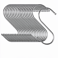 Crochets en S multifonctionnels en acier inoxydable sans perçage pour cuisine, placard, rangement de vêtements, suspendre des sacs