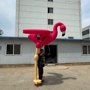 Costume géant de marionnette <span class=keywords><strong>flamant</strong></span> <span class=keywords><strong>rose</strong></span> gonflable de couleur arc-en-ciel pour performance - Product Image 1