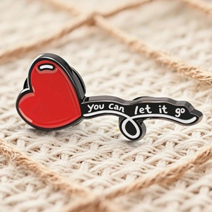 Độc đáo tình yêu trái tim bóng hình dạng Trâm pin, 'bạn có thể để cho nó đi' lời bài hát được thiết kế Phụ kiện cho trang phục hàng ngày của phụ nữ - Product Image 5