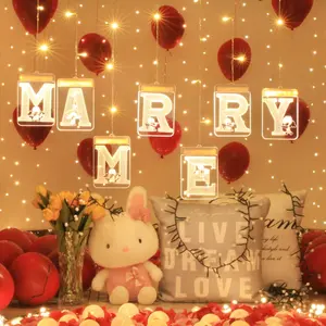 Rts adereços de letras luminosas, para festa de casamento, dia dos namorados, decoração de quarto, formato de luzes