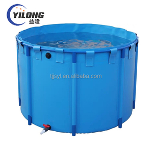 Réservoir d'étang d'eau pliable circulaire en PVC enduit de bâche extérieure Réservoir d'élevage de poissons koi à cylindre de <span class=keywords><strong>1000</strong></span> <span class=keywords><strong>litres</strong></span> - Product Image 2