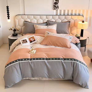 Parure de lit 100 % coton brossé épais, style luxe, housse de couette, drap plat, 3 ou 4 pièces, linge de lit chaud pour l'automne et l'hiver - Product Image 3