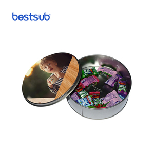 BestSub Sublimation <strong>Round</strong> Metal Tin Candy Gift <strong>Box</strong> TG02 W/o Alu Insert - Product Image 4