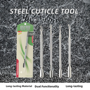 Coupe-ongles professionnel double face en acier inoxydable, meilleur repousse-cuticules pour le nail art et l'élimination des peaux mortes en salon - Nouveauté pour les ongles - Product Image 2