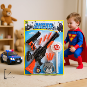 Ensemble de jouets de police en plastique 49x34cm, accessoires de jeu de rôle pour garçons de 4 à 6 ans, jeu d'imitation - Product Image 3