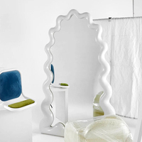 Maison mur miroir esthétique chambre mignon nordique miroir sol miroir vague pleine longueur salon vague décoration de la maison