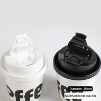 Couvercles PP PS écologiques et biodégradables de 80mm 90mm 6 8 9 10 12 16 20 22oz Couvercle de tasse à café en papier Couvercles en plastique avec tasses en gros
