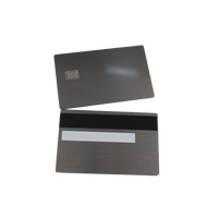 Carte de crédit Amex en métal noir uni avec gravure laser, fente pour puce, communication NFC et RFID 13,56 MHz, modèle ISO