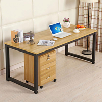 Bureau d'ordinateur portable extensible en bois pour bureau à domicile avec pieds en acier, design moderne, qualité commerciale