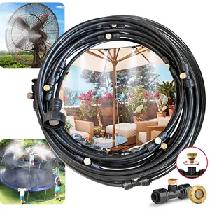 DIY Outdoor Nebulizer Garden Sprayer Misting Cooling System 33FT Misting Line12 Brass Mist Nozzles For Patio Terrace Greenhouse