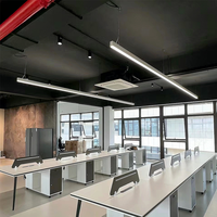 Luminaire linéaire LED minimaliste noir et blanc, luminaire suspendu, connexion sans soudure, lustre pour couloir, éclairage LED commercial