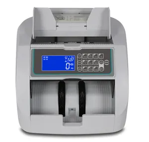 Contador de dinero para contar dinero, máquina contadora de billetes, negro, plateado, blanco, azul, cuerpo personalizado