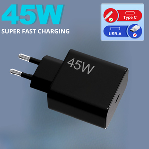 เครื่องชาร์จเร็ว USB-C PD 45วัตต์ EU UK ชนิดปลั๊กอะแดปเตอร์ชาร์จไฟติดผนังชนิด C สำหรับ Samsung <span class=keywords><strong>iPhone</strong></span> แล็ปท็อปโทรศัพท์มือถือ - Product Image 2