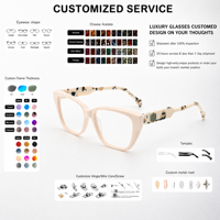 Lunettes de vue pour femmes en acétate OEM/ODM avec ornements, montures optiques et verres pour usage quotidien, personnalisables