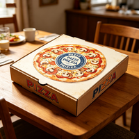 Boîte à pizza personnalisée de luxe avec impression graphique, emballage alimentaire en carton ondulé imperméable, vente en gros