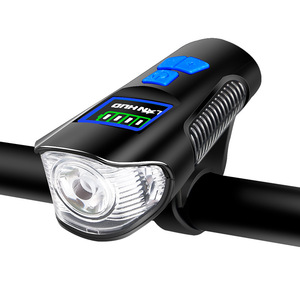 Lampe de <span class=keywords><strong>vélo</strong></span> de montagne à chargement USB, <span class=keywords><strong>klaxon</strong></span> LED T6 et ordinateur sans fil, étanche IPX4, 4 modes pour la sécurité en conduite nocturne - Product Image 1