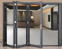 Puerta Corredera Interior de Aluminio Plegable con Levitación Magnética Automática de Nuevo Diseño, Doble Vidrio