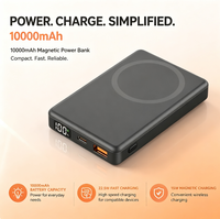 Chargeur portable magnétique sans fil étanche 10000mAh, charge rapide 22.5W, mini batterie externe compacte en plastique, logo personnalisé, entreprise