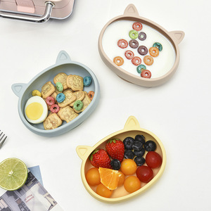 <span class=keywords><strong>Vajilla</strong></span> de Silicona Libre de BPA para Niños, Plato Mini con Tres Compartimentos para Alimentación de Bebés, <span class=keywords><strong>Vajilla</strong></span> para Niños - Product Image 2