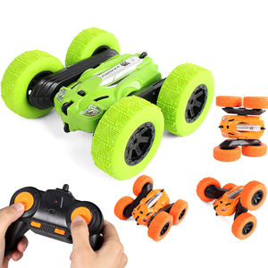 Voiture télécommandée 2.4G pour cascades 360° °   Camion à bascule avec lumières LED - 3 couleurs (Orange/Vert/Jaune), rechargeable par USB et design anti-collision - Product Image 1