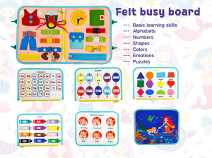 Mercados en línea chinos, juguetes educativos Montessori, diseño de patrón de sirena, tablero ocupado para niñas y niños - Product Image 3