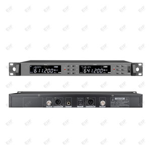 Sistema de Micrófono Inalámbrico de 2 Canales HD-1000, Equipo Profesional para Karaoke y Canto, Alimentado por Baterías AA, con Control de Volumen - Product Image 4