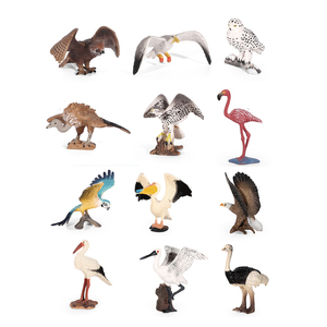 BEFLY Juego de Figuras de Animales de Simulación de Aves: Búho, Águila, Flamenco, Avestruz, Loro, Modelo de Aves de Plástico 3D Pintado en PVC Realista - Product Image 1