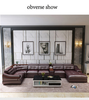 Canapé modulaire inclinable en cuir PU de luxe, carré, avec éponge, pour hôtel, villa, salon