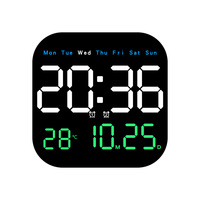 Grand écran LED horloge murale numérique télécommande réveil chambre Table horloge de bureau avec calendrier de température