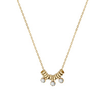 Collier superposé en acier inoxydable plaqué or 18 carats avec pendentif papillon en zircon cubique et chaîne chevrons pour femme, vente en gros OEM