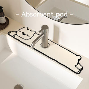 Tapis de drain pour robinet de cuisine West Highlands Puppy Alien, en tissu absorbant à technologie de dessin animé, tapis de bain de forme personnalisée, séchage rapide - Product Image 4