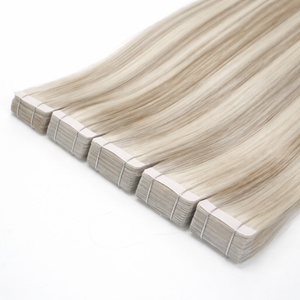 Pita Perekat Tanpa Sambungan Double Drawn untuk Ekstensi Rambut Manusia Warna Pirang Abu-Abu Dingin, PU Skin Weft Tak Terlihat - Product Image 3