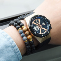 Bracelets en Perles de Trois Pierres Semi-Précieuses, de Guérison et de Reiki, Tendance et Personnalisés, pour Hommes et Femmes - Vente en Gros