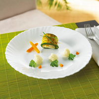 Assiette en verre opale blanc résistant à la chaleur bol tasse et soucoupe ensemble verrerie opale opaline assiette opaline ensemble de vaisselle