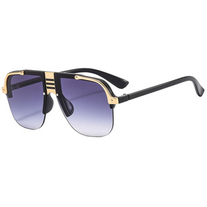 Psn Fashion Lunettes de soleil demi-cerclées rectangulaires UV400 Protection solaire Adulte Unisexe - Product Image 3