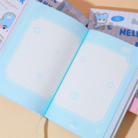Carnet à couverture rigide 32K avec boucle magnétique, journal mignon motif ours, 132 feuilles quadrillées, plusieurs designs, cadeau scolaire pour enfants, papeterie en gros