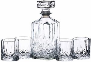 1 Pack 750ml Hand Crafted Modern Transparent Crystal Irish <b>Cut</b> Triangular <b>Glass</b> Bottle Scotch Wine Liquor Whiskey <b>Decanter</b> Set - Product Image 1